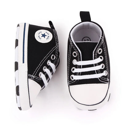 New Baby Shoes Boys Girls Classic Canvas Casual Sneakers Spring Newborn First Walker Toddler Soft Sole Non-Slip Walking Shoes
