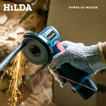 HILDA 12v Mini Angle Grinder Rechargeable Grinding Tool Polishing Grinding Machine For Cutting Diamond Cordless Power Tools