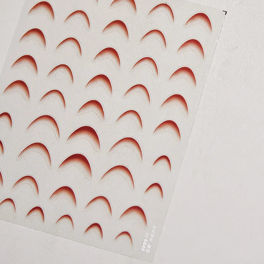 Embossed Nails Sticker 5D Japanese Retro Nail Art Stickers White French Line Adhesive Nail Art Sliders DIY Manicure Decor Decals