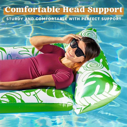 Sloosh 2Pack XL Inflatable Pool Float Mat Pool Floaties Adults Size with Headrest SunTanning Raft Lake Beach Swimming Pool Party