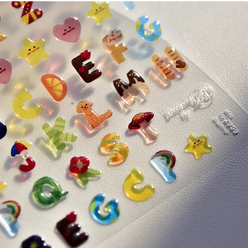 Line Flower Powder Blusher Love Heart High Quality Jelly Series Adhesive Nail Sticker Nail Art Decoration Decals Design T-2830