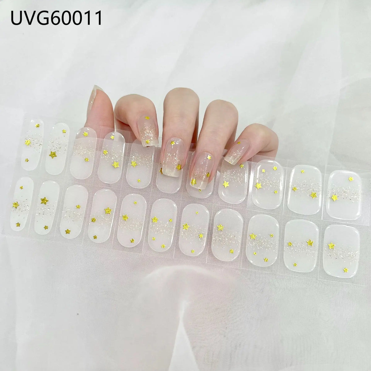 20/22Tips UV Semi cured Gel Nail Stickers Waterproof Long Lasting Full Gel Nail Wraps Press On Nail Decal DIY Manicure