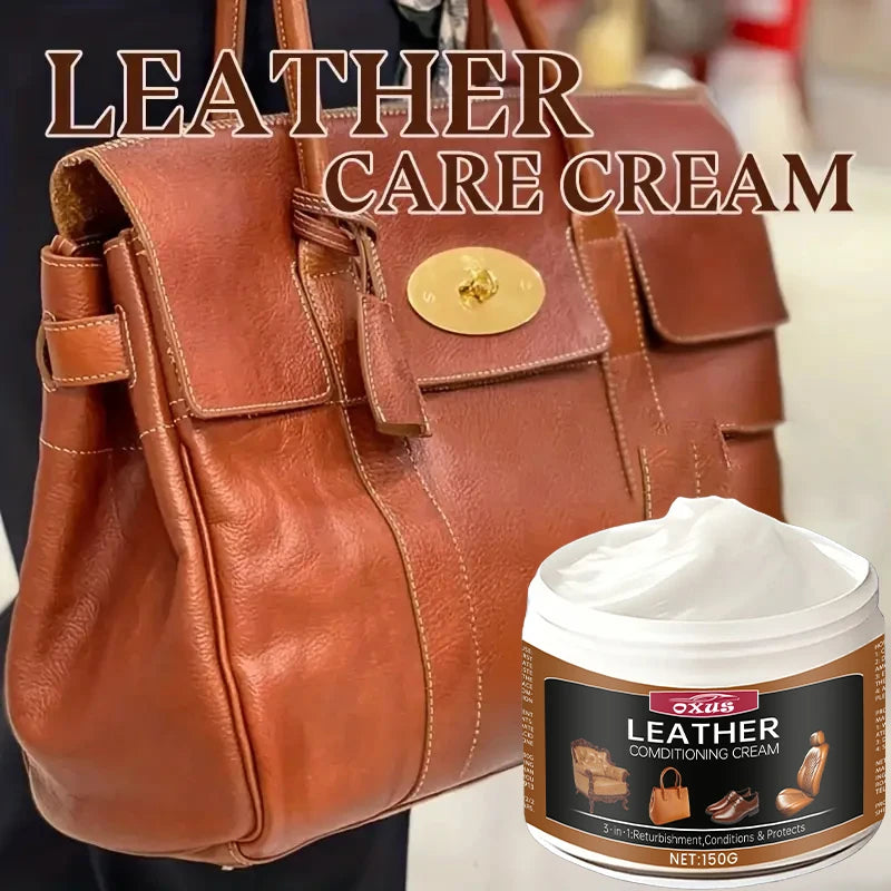 Car Leather Seat Conditioner Cream - Auto Interior Restorer for Sofa, Bag, Jacket | Plastic & Leather Care Oil, Nourishing Treat