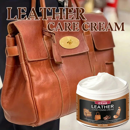 Car Leather Seat Conditioner Cream - Auto Interior Restorer for Sofa, Bag, Jacket | Plastic & Leather Care Oil, Nourishing Treat