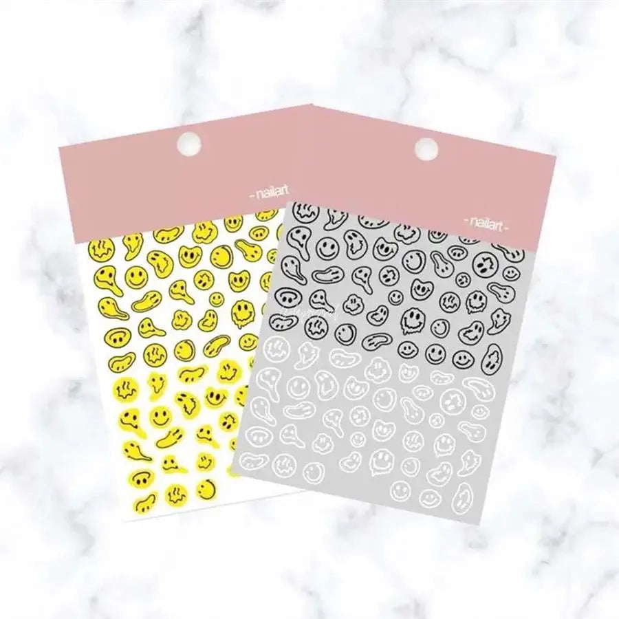 Black White Star 3D Nail Art Sticker Y2K Pentagram Self-Adhesive Decals Laser Shiny Glitters Starlight Manicure Ornaments Slider