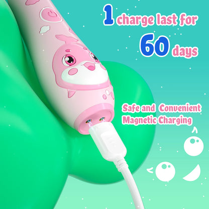 Seago Kids Electric Toothbrush Child Dolphin Colorful Observing LED 2 Mins Smart Timer IPX7 Waterproof Teeth Cleaning
