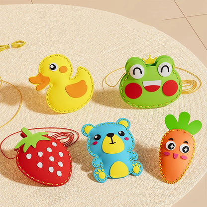New DIY Sewing Set Sewing Non-woven Fabric Craft Kit Toys Handmade Cartoon Animal Kids Art Toys Beginners