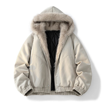 Camouflage Thick Parkas Winter New High Quality Men's Solid Color Wool Collar Anti Cold Parkas Comfortable Men's Cotton Jacket