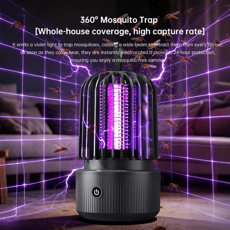 Lenovo Mosquito Killer Lamp Blue UV Light Attract Electric Shock 2-in-1 Bug Zapper 1200mAh Rechargeable For Patio Travel New