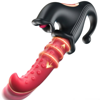 4 IN 1 Licking Thrusting Vibrator G Spot Clitoral Stimulator Vagina Massager Rabbit Vibrator Women Sex Toy for Clit Nipple &Anal