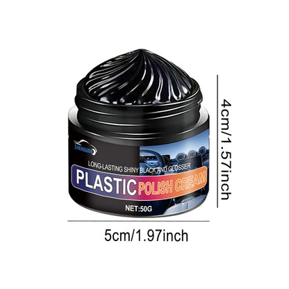 Car Interior Black Care and Refurbishment, Car Plastic Crystal Coating Refurbishment Cream, Plastic Restoration for Whitening, Dashboard and Tire Refurbishment, Scratch Repair, Brightening and Blackening