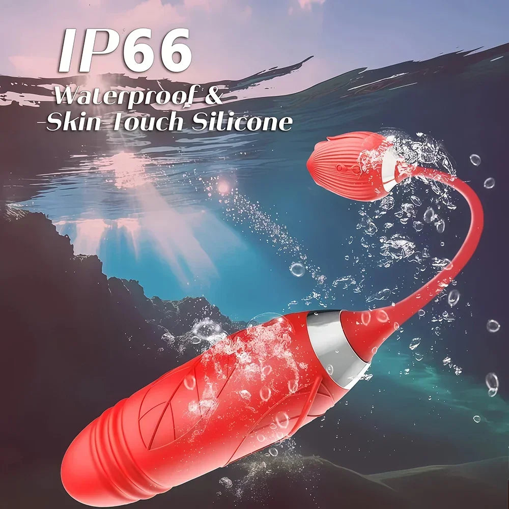 3in1 Thrusting Anal Vibrator Female Rose Sucking Clitoris Stimulator Dildo Licking Vagin Massager Masturbator Sex Toys for Women