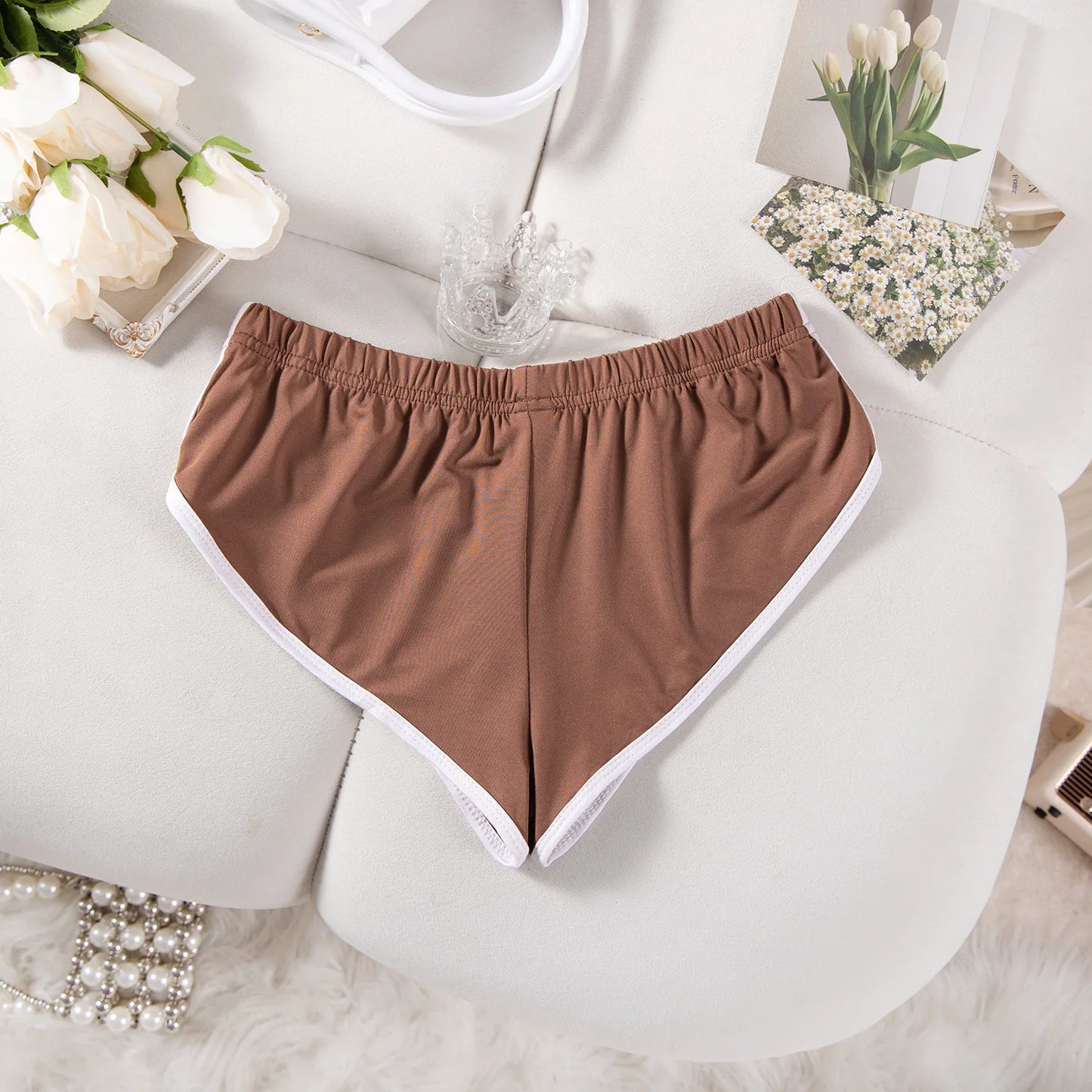 Sexy Running Elastic Sport Shorts Men's Summer Shorts Hot Pants Bar Nine Points Slim Fit Cotton Milk Silk Men's Fashion