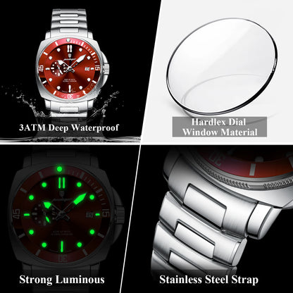 POEDAGAR Luxury Trendy Men Watch Waterproof Luminous Date Stainless Steel Male Watch Quartz Business Sports Men's Watches Reloj