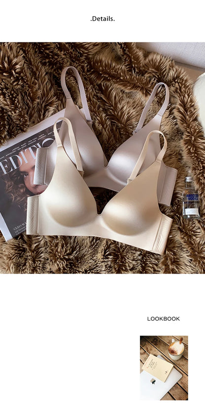 Satin Bralette Slip for Small Bust Women Seamless One Piece Wireless Support Anti Sagging Comfort Everyday S-XL MOYISU Sexy AB