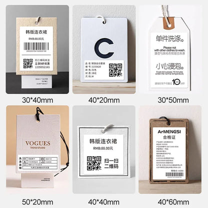 30/40mm Width Thermal Label Paper Roll White Self-adhesive Sticker Waterproof Barcode Food Price DIY Tag For Printer M220 P50
