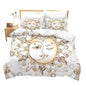 Boho Sun And Moon Duvet Cover Set Black White Floral Bedding Set Bohemian Exotic Comforter Covers Queen Bedroom Decor All Season