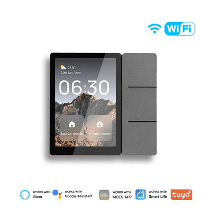 MOES Tuya WiFi 3.5-inch Smart Center Control Touch Panel Central Screen Bluetooth Sigmesh Hub Built-in 3 Relays Physical Buttons