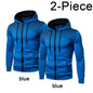 2023 Autumn and Winter New European and American Solid Color Fleece Sweater Pants Men's Casual Zipper Sports Hat Set