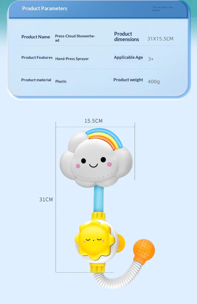 Baby Bath Toy Cloud Faucet Shower Sprinkler Water Spray Game Toy Kids Bathroom Gift