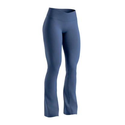WAREBALL Women Gym Wide-leg Trousers Fitness Sport Pants V Waist Squat Proof Energy Athletic Active Pilates Flared Pants