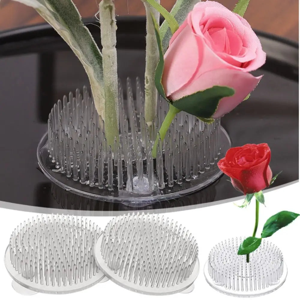 1/3Pcs Transparent Ikebana Stem Holder Waterproof Circular Arrangement Base DIY Flower Fixing Bracket for Vases Floral Design