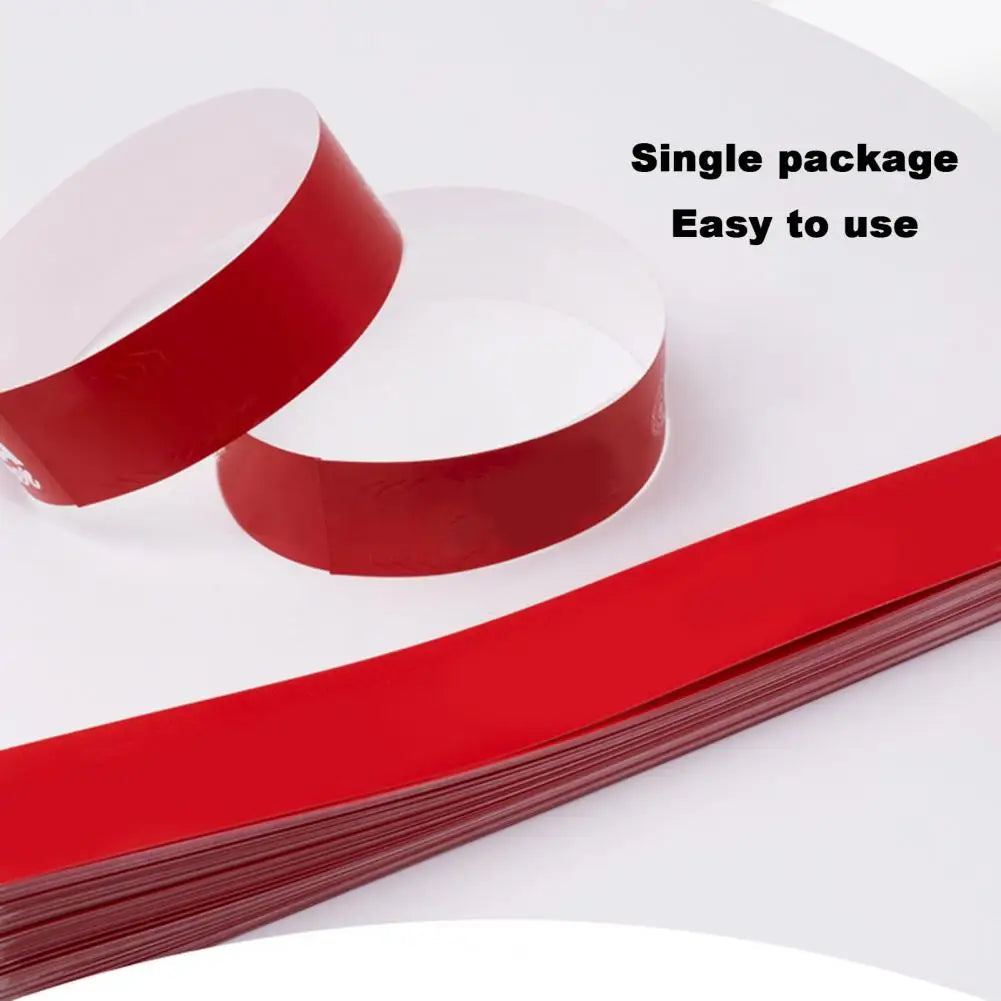 100Pcs Synthetic Paper Wristbands Disposable Waterproof Wrist Strap Event Identification Bracelets Removable Wristband Tape
