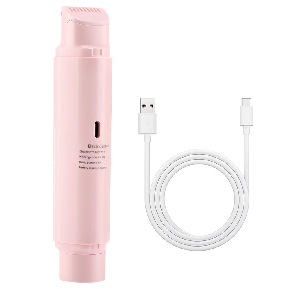 Electric Shaver for Women Waterproof Wet & Dry Hair Razors 2 in 1 Double Head Portable Bikini Hair Trimmer Detachable Head Shave