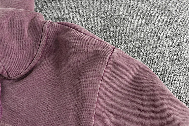 Heavy wash vintage high street trend hoodie men's chunky wool cotton comfort cardigan coat
