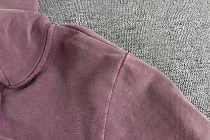 Heavy wash vintage high street trend hoodie men's chunky wool cotton comfort cardigan coat