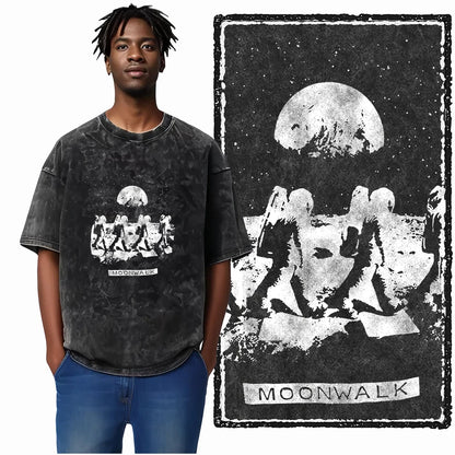 SA ASTRONAUT SPACE THEMES Printed Cotton Acid Washed Graphic Unisex T Shirt Cool Streetwear Men Tshirts Big Size Tee for men