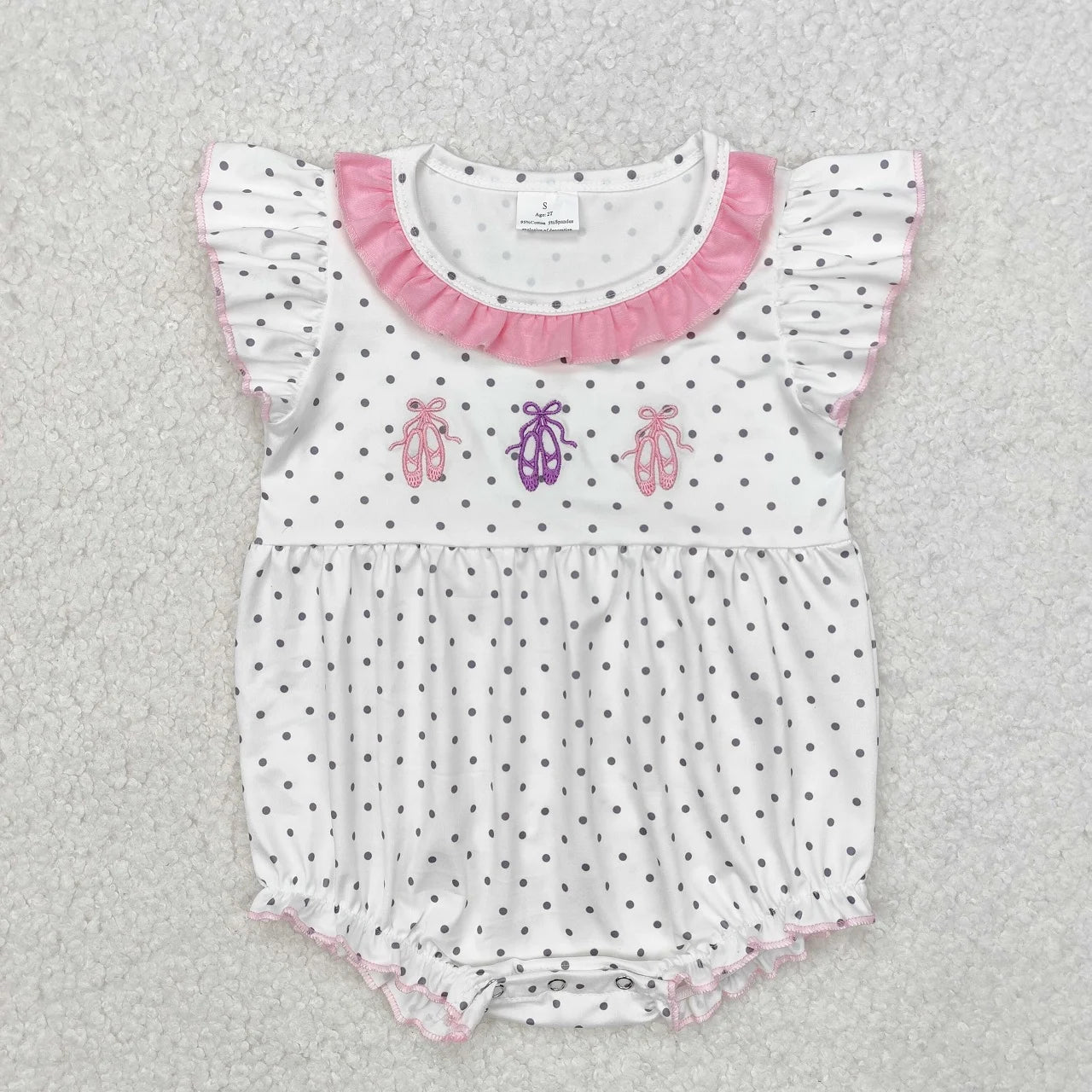 Wholesale Baby Girl Newborn Birthday Balloons Romper Bubble Embroidery Pink Plaid Bows Jumpsuit Kids Toddler Summer Clothes
