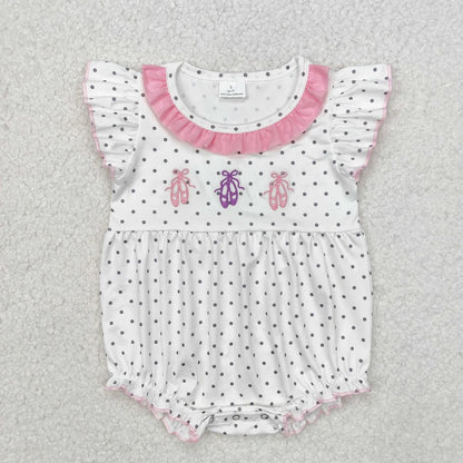Wholesale Baby Girl Newborn Birthday Balloons Romper Bubble Embroidery Pink Plaid Bows Jumpsuit Kids Toddler Summer Clothes
