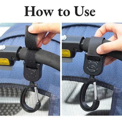 Universal Outdoor Stroller Accessories Baby Pram Hooks Rotate Hanging Bag 360 Degree Cart Organizer Storage Bag Hanger