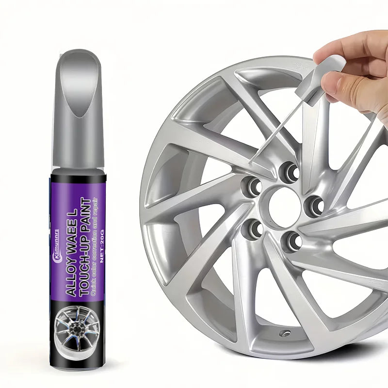 Universal Alloy Wheel Repair Kit - Suitable for Silvery Wheels, Car Rim Scratch and Curb Damage Repair Paint Set, In
