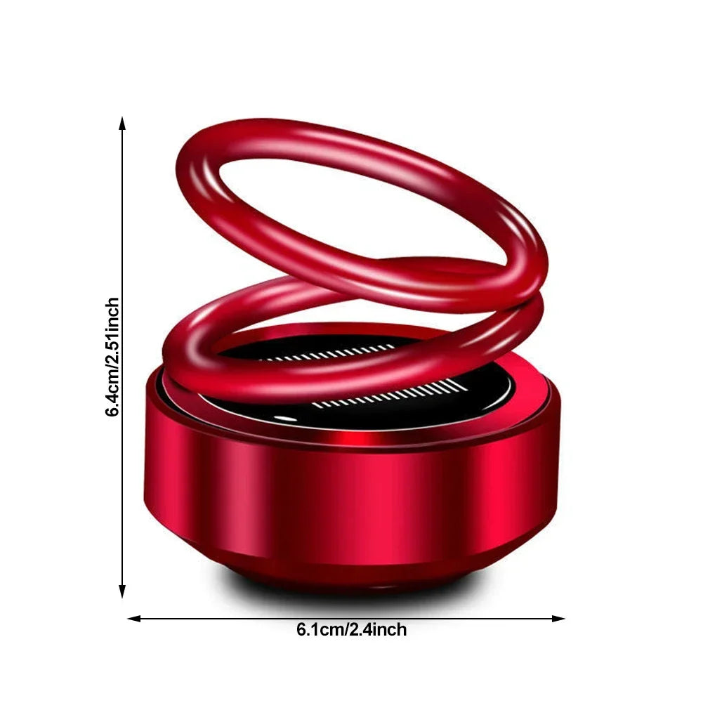 Solar Auto Aromatherapy Rotating Car Air Fresheners Car Decorations Aroma Double Ring Vehicle Diffuser Car Accessories Interior