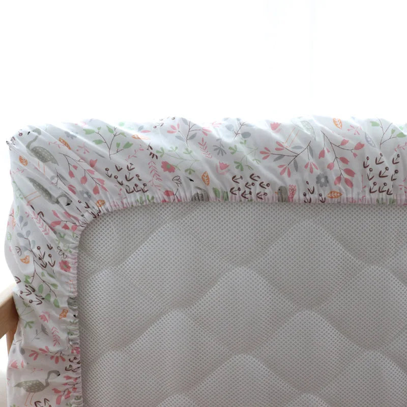 Baby Crib Fitted Sheet Newborns Bed Linen Children Cotton Cot Mattress Cover Protector For Toddler 130x70cm Allow Custom Size