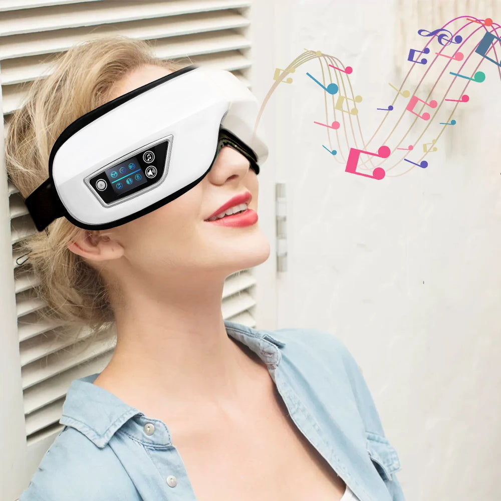 6D Smart Vibration Eye Massager Airbag Compress Eye Care Instrument Bluetooth Music Eye Massage Sleepping Mask Eye Relax Fatigue