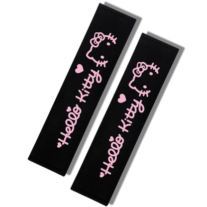 Hello Kitty Car Seat Belt Covers 2Pcs Soft Auto Seatbelt Shoulder Pads Universal Car Interior Accessories for Decoration Comfort