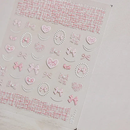 Autumn Winter Leopard Print Bow Nail Art Stickers 3D Thin Tough Nail Sticker Cute Bow Self Adhesive Nails Decorations Decals DIY