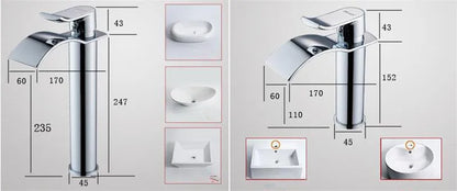 Basin Faucet Gold and White Waterfall Faucet Brass Bathroom Faucet Bathroom Basin Faucet Mixer Tap Hot and Cold Sink Faucet
