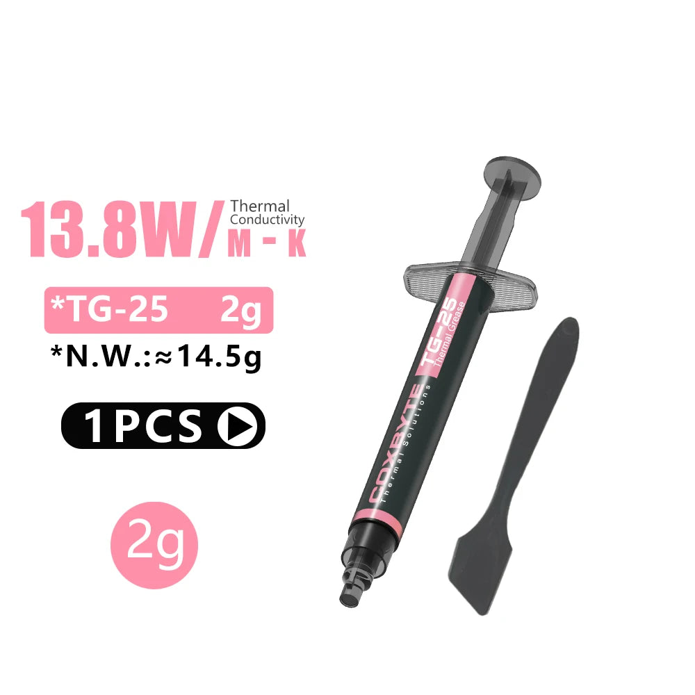 Coxbyte TG-25 Thermal Paste Processor 2g 13.8W/M-k For CPU GPU PS4 MCU HeatSink Cooling Cooler Thermal Compound Silicone Grease
