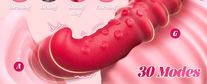 4 IN 1 Licking Thrusting Vibrator G Spot Clitoral Stimulator Vagina Massager Rabbit Vibrator Women Sex Toy for Clit Nipple &Anal