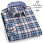 Men's Social Shirts Long Sleeve 100%Pure Cotton Oxford Buttoned Plaid Formal Male Casual Clothes Oversized Shirt Plus Size S-7XL