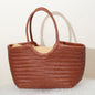 Handbags Women's Genuine Leather Shoulder Bag Weaving Casual Shopping Bag Vintage Big Tote Purse Cowhide Cross Hand Bags Lady