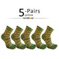1/5 Pairs Colorful 5 Finger Socks Business Man Cotton Striped Young Casual Sweat-Absorbing Happy Party Dress Toe Short Socks