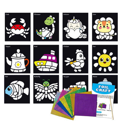 12Pcs DIY Cartoon Magic Transfer Painting Crafts for Kid Crafts Creative Drawing Educational Learning Art School Supplies