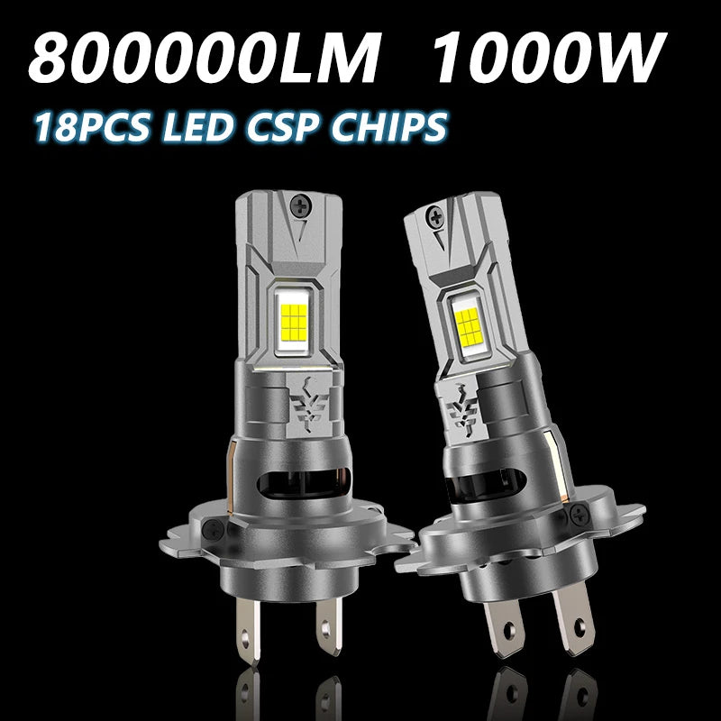 H7 H4 Led Canbus Lights 1:1 Mini Size Car Headlight With Fan 800000LM Super Bright Wireless Turbo Fog Bulb 6000K Automobile Lamp