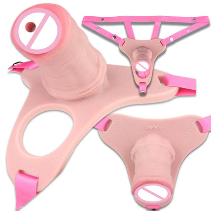 ANOSX Multi-styles Penis Sleeve Realistic Dildo Sheath Silicone Male Chastity Cage With Lockable Secure Chastity Belt BDSM Toy
