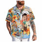 Custom Face Hawaiian Shirt Unisex Funny Personalized 3D Printed Button Shirts 2025 Beach Short Sleeves Lapel Shirts DIY Blouses